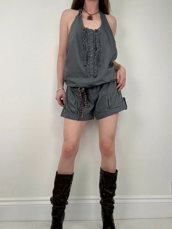 Cop copine slouchy drop waist shorts romper