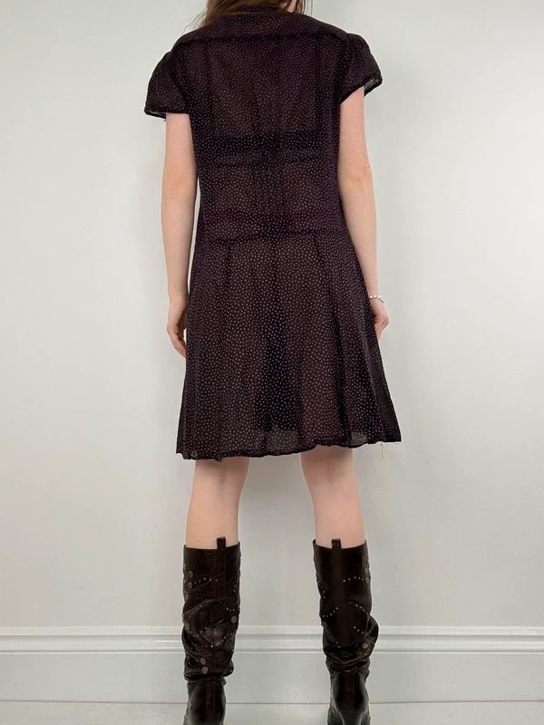 Sheer cotton polkadot babydoll dress