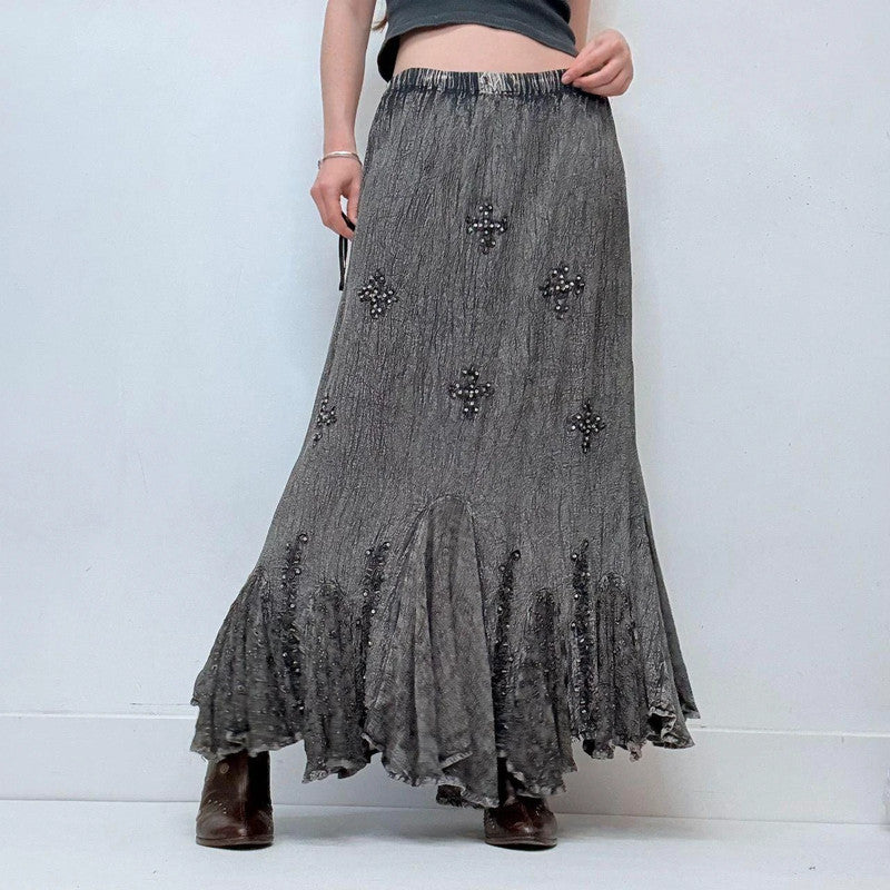 distressed grey boho fairy skirt