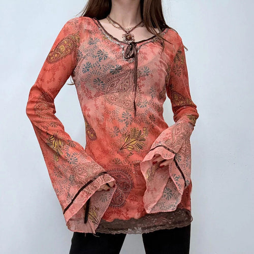 Bell flare paisley hippie fairy shirt