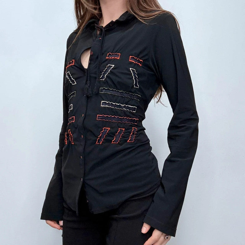 black boho Marithe +  Francois Girbaud shirt