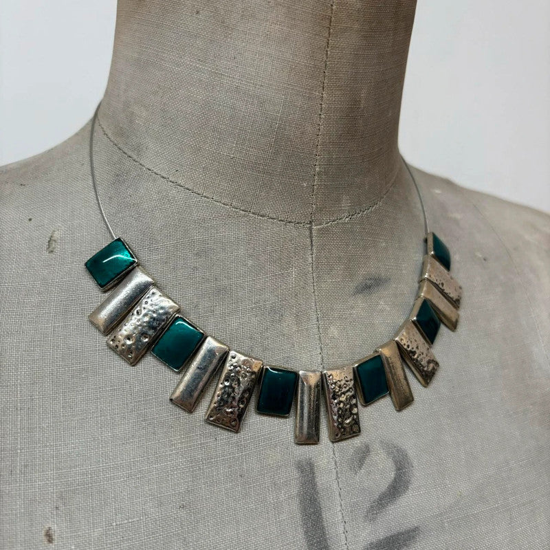 square metal geometric necklace