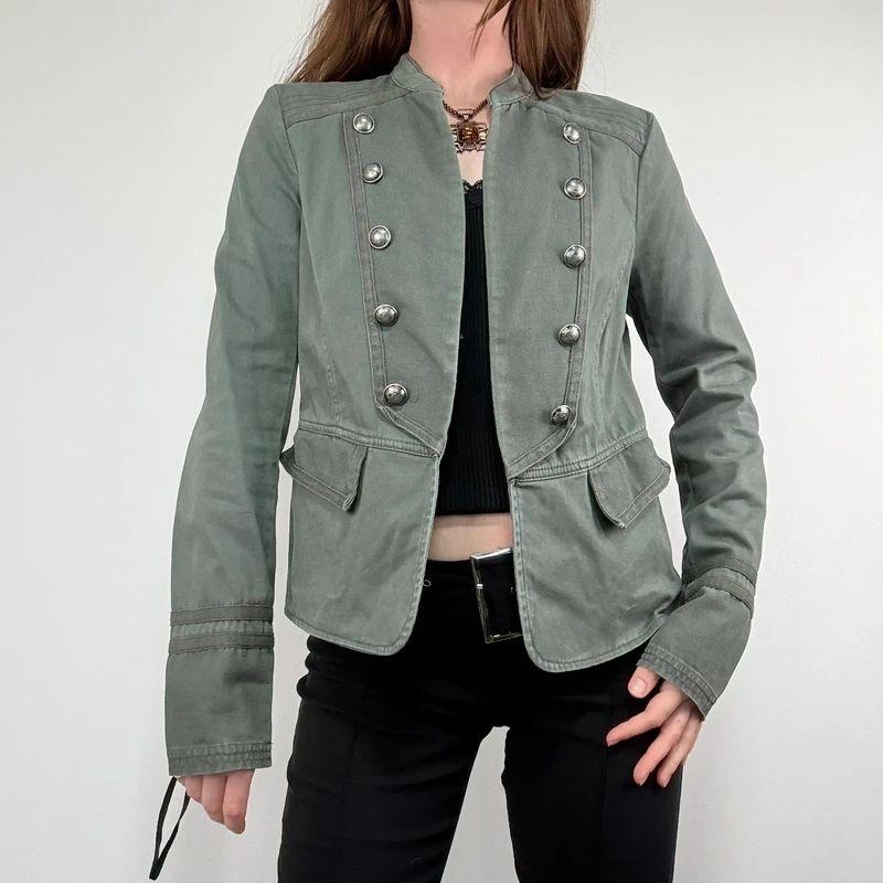 khaki military napoleonic fitted regency jacket