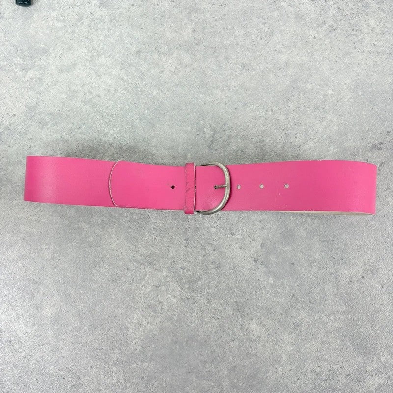 Pink leather chunky thick belt