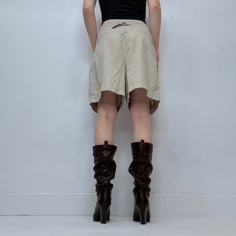 Cop Copine high rise corset style pleated shorts