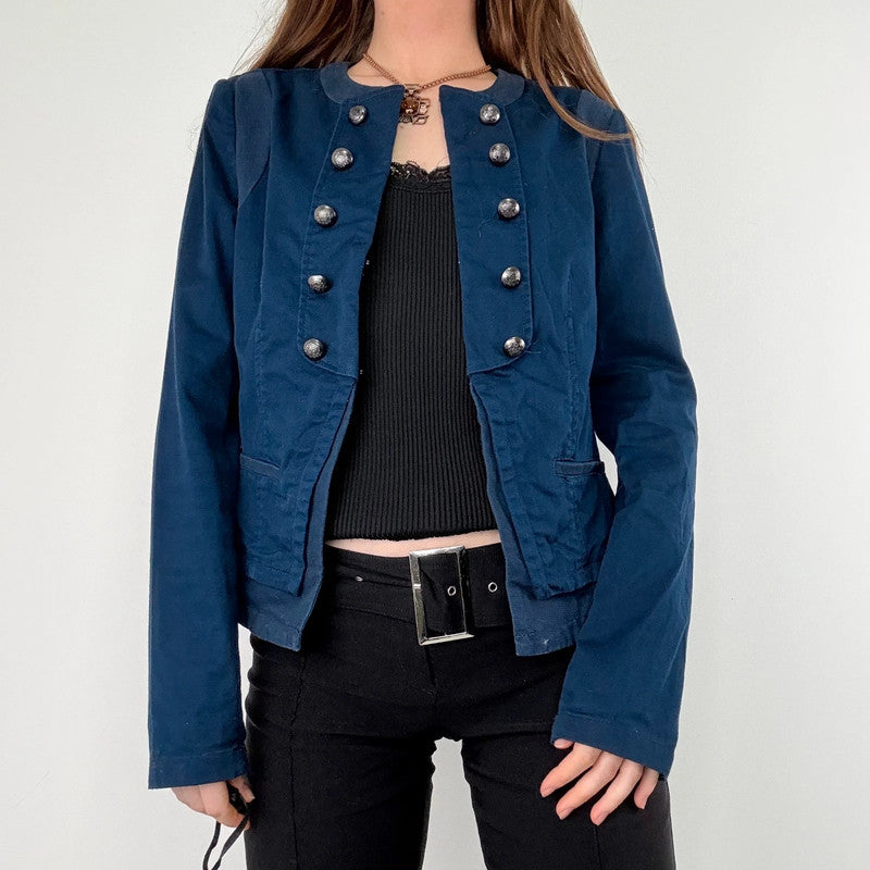 Blue napoleonic button military jacket