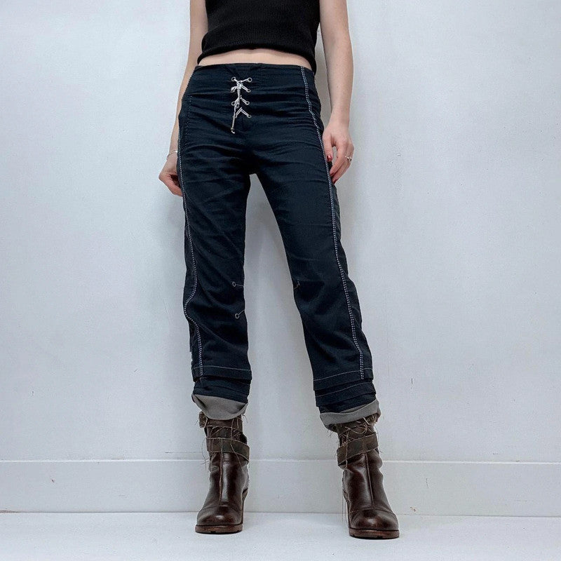 low-rise corset cropped pants