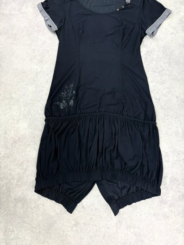 Black jersey slouchy grunge t-shirt dress