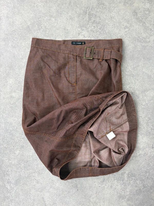 Cop Copine structured brown midi skirt