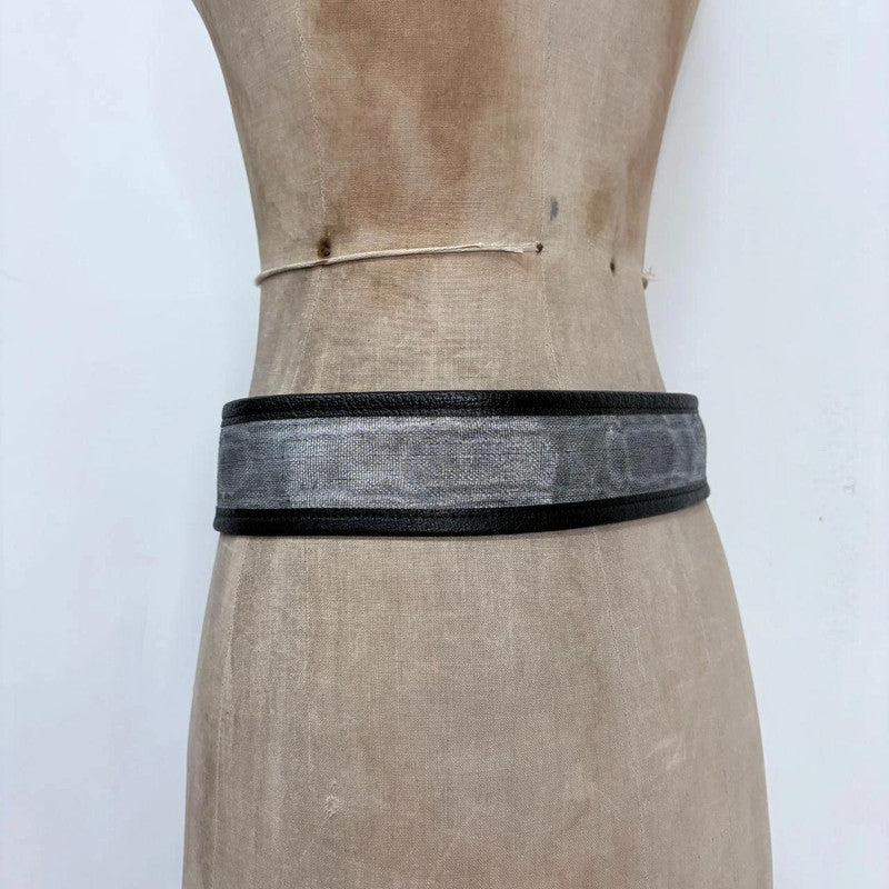 black leather Kenzo silver belt