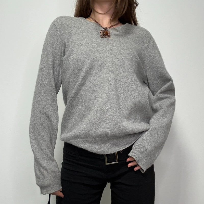 grey cashmere slouchy jumper