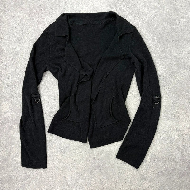 Black cop copine utility cardigan