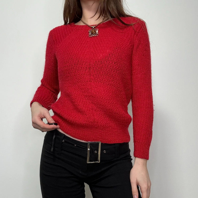 Sandro red wool knitted jumper
