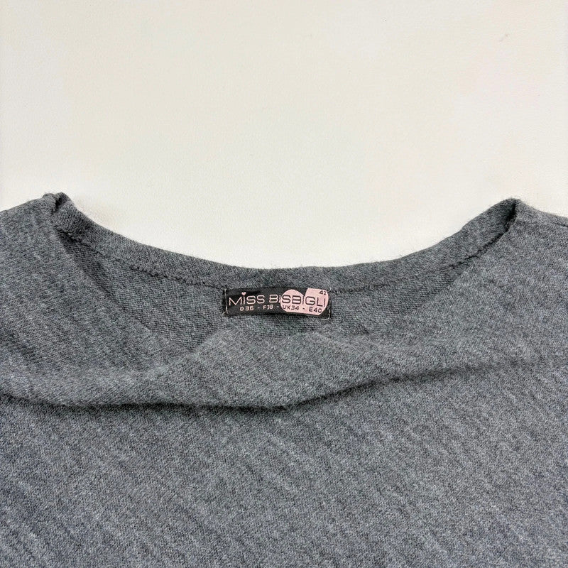 asymmetric grey batwing jumper