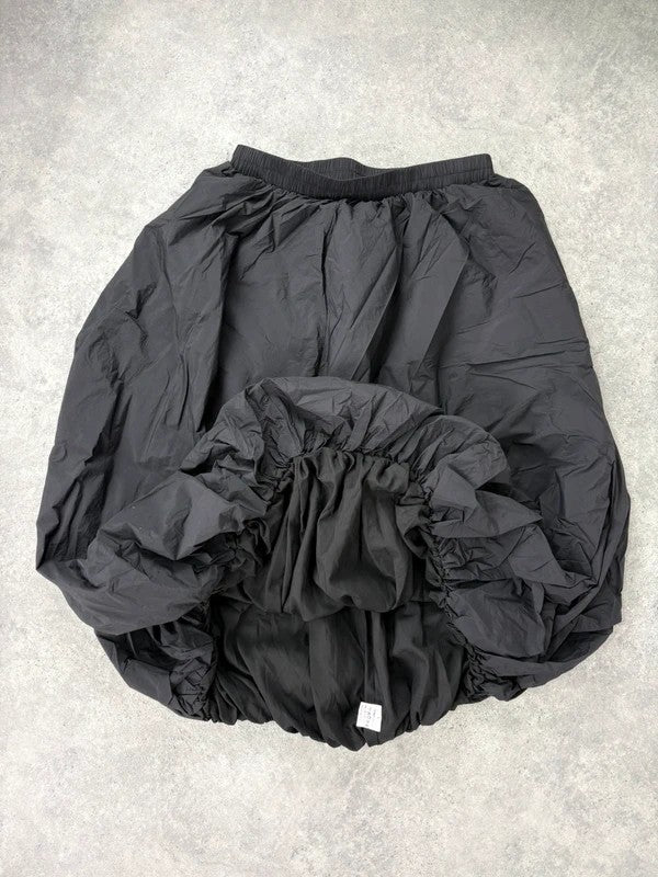 Black gathered puff balloon maxi skirt