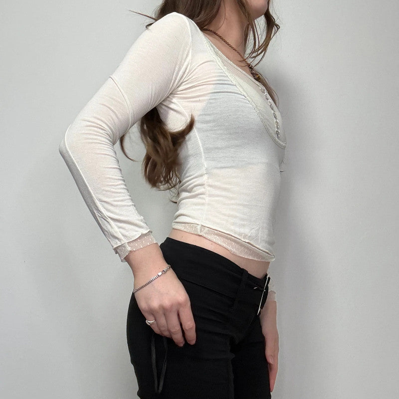 white layered lace t-shirt