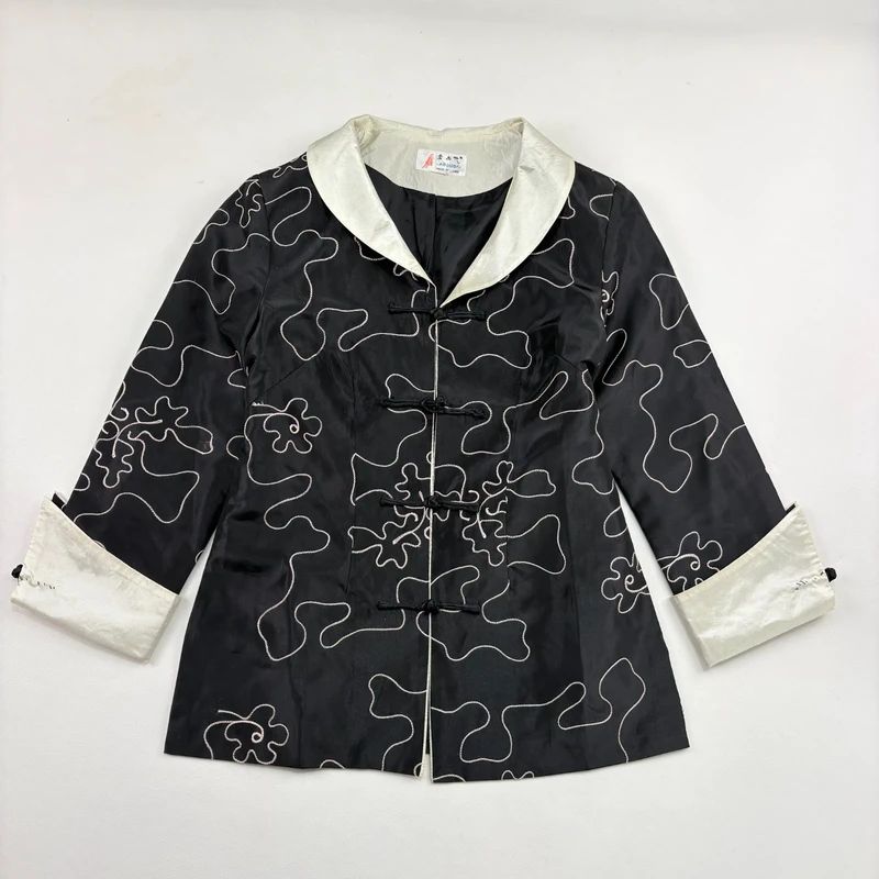 black Embroidered Silk Jacket