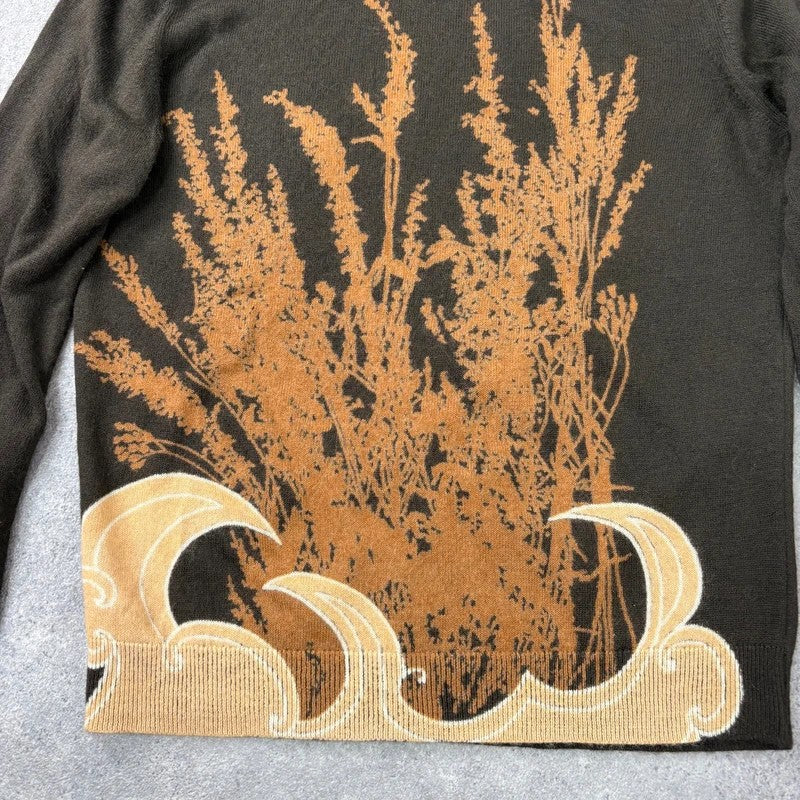 brown earthy graphic printed Y2K jumper