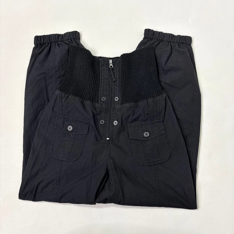 black corset waist puff trousers