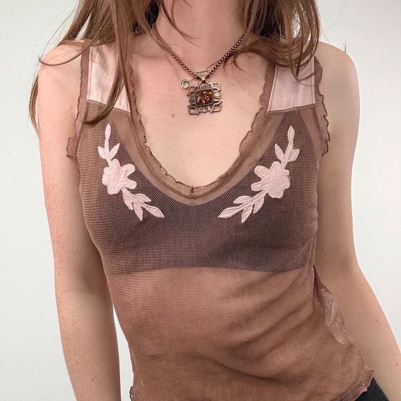 Sheer Brown Mesh Fairy Vest