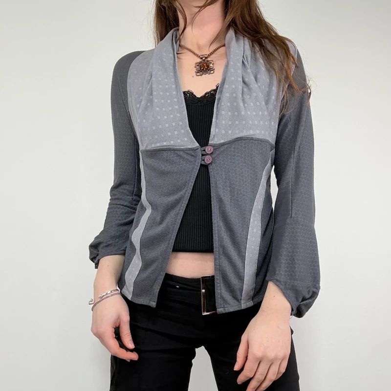 grey structured utility grunge shirt