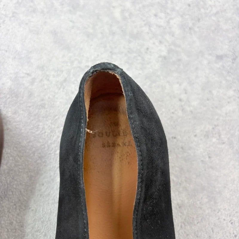 Sezane black leather suede ballet flats