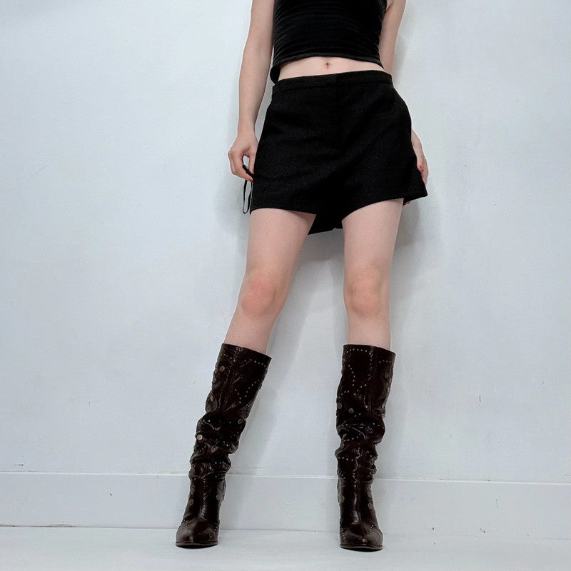 polkadot sandro black mini shorts