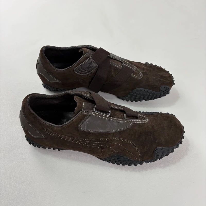 brown suede puma speedcat trainers