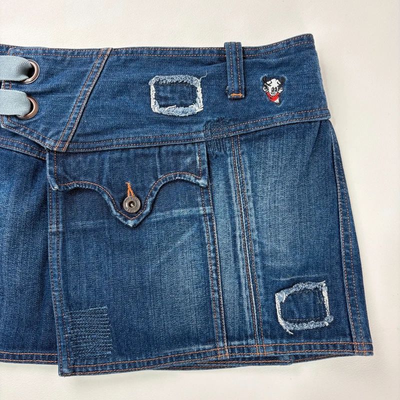 asymmetric denim Diesel mini skirt