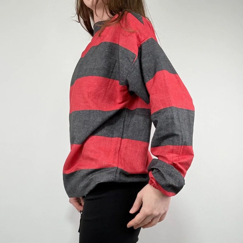 oversized striped cotton chore shirt