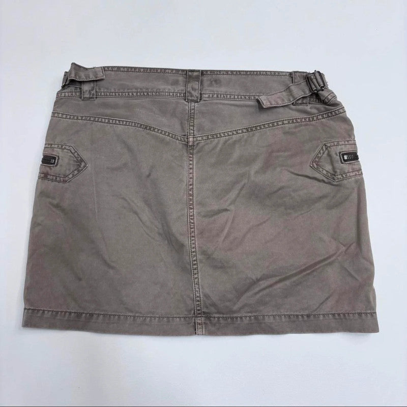 tan utility mini cargo skirt