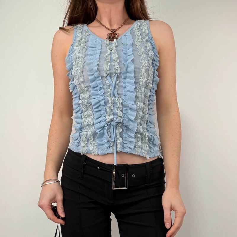 Ruffle Lace Coquette Vest
