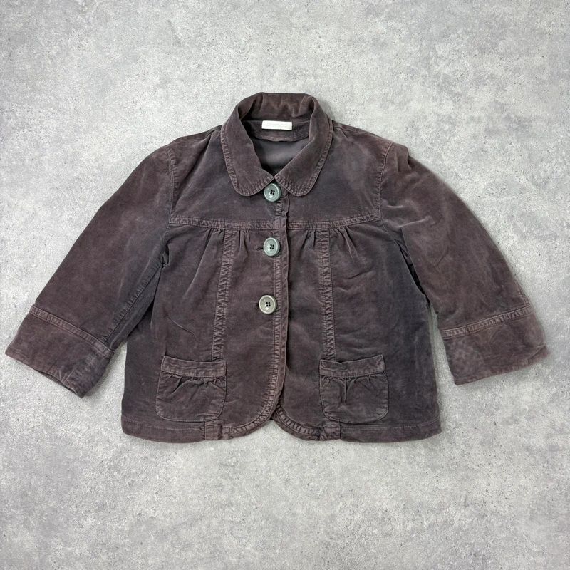 cropped button flared mini jacket