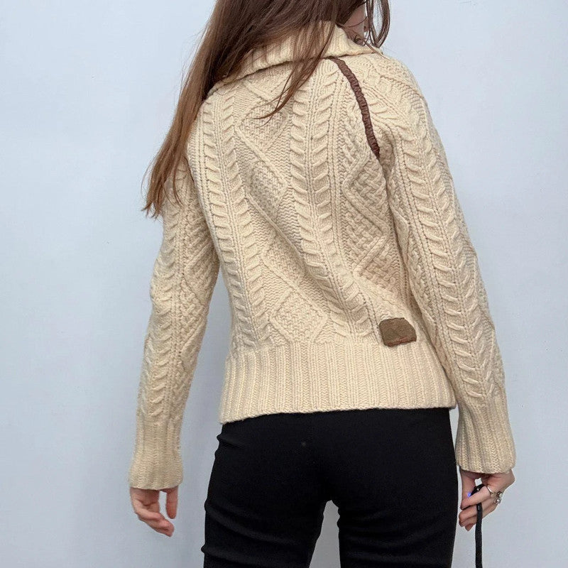 wool cable knit Diesel cardigan