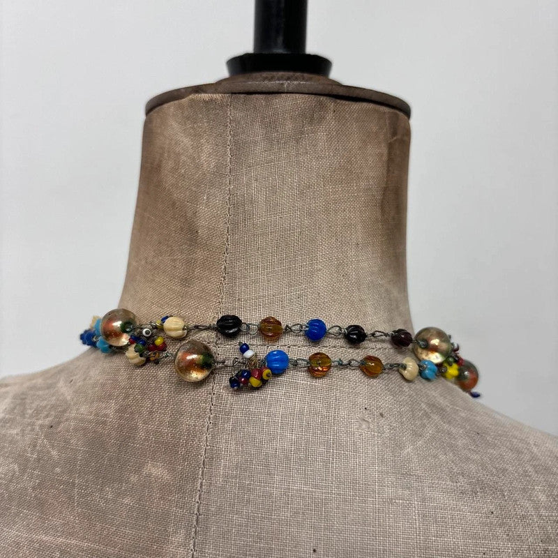 layered beaded chain necklace