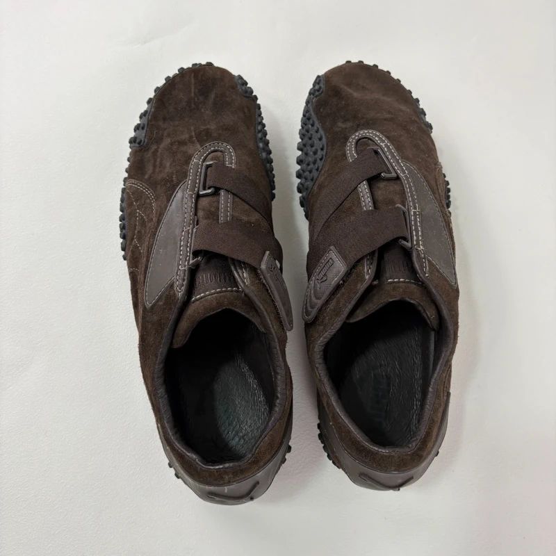 brown suede puma speedcat trainers