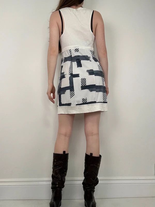 Marithé + François Girbaud graphic checked mini dress