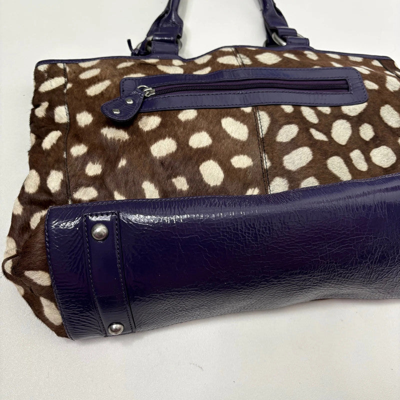 cowhide fawn leather shoulder bag