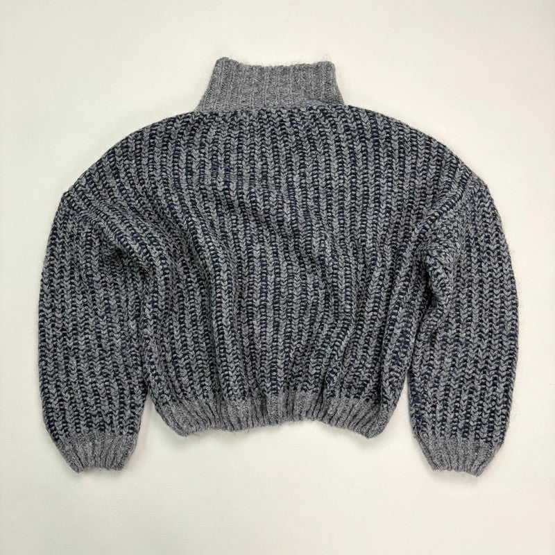 chunky knit cropped puff jumper
