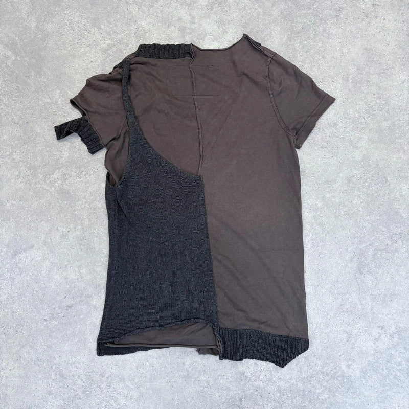 asymmetric ribbed patchwork allsaints top
