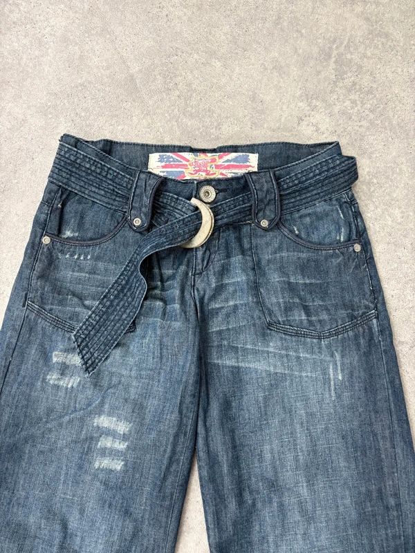 cropped denim puff capri pants