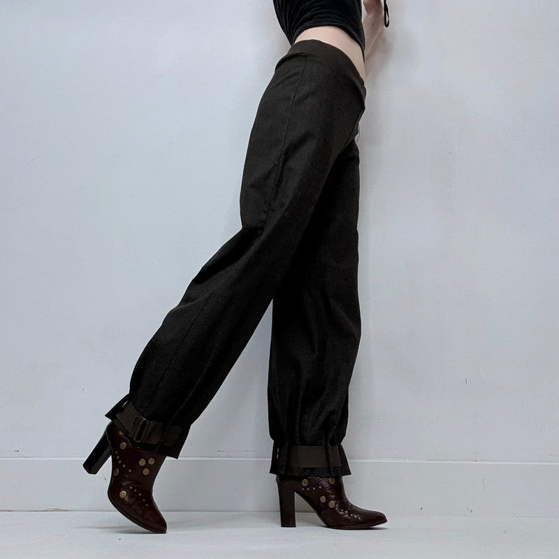 Cop Copine black pleated thick waistband trousers