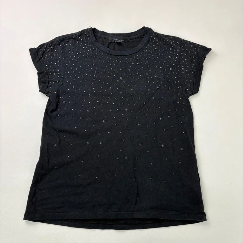 black studded allsaints t-shirt