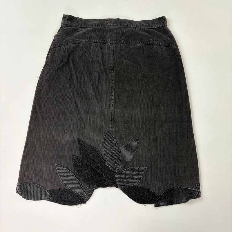 Rene Derhy dark grey cord midi skirt