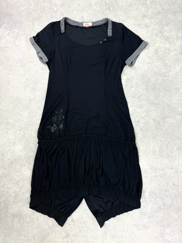 Black jersey slouchy grunge t-shirt dress