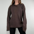 chunky knit brown ribbed jumper