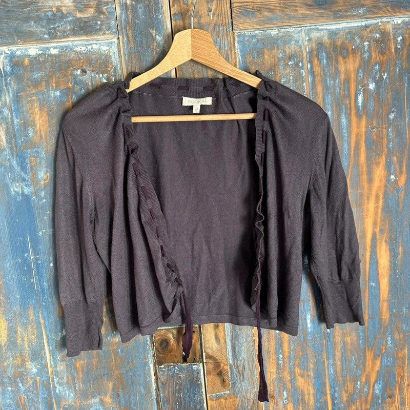 ribbon cinched bow cardigan