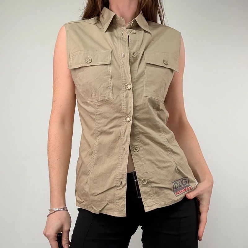 Cargo fitted tan Dolce & Gabanna shirt
