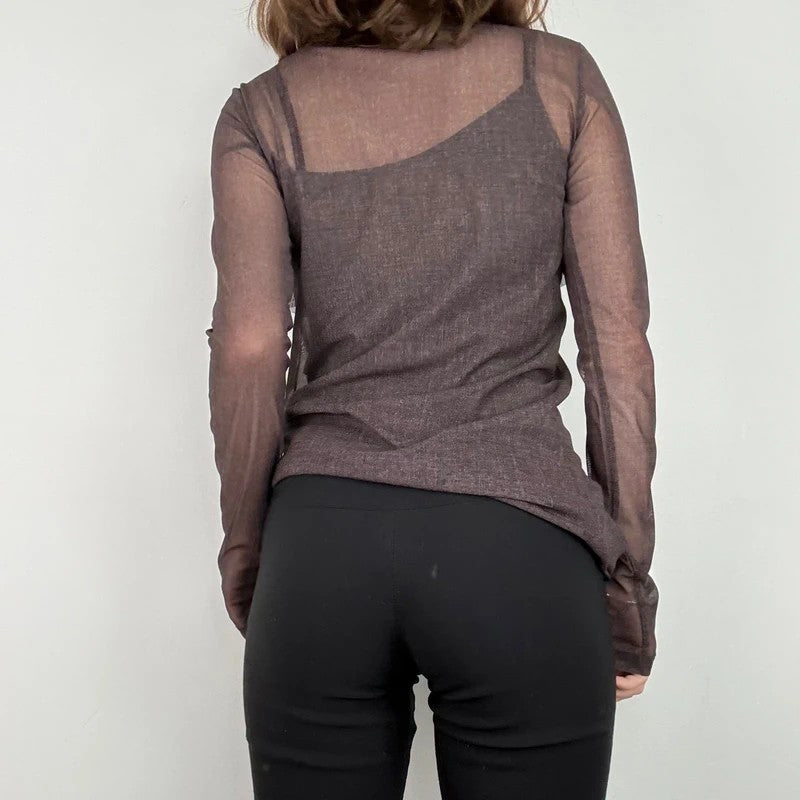 Brown Cop Copine long sleeve layered top