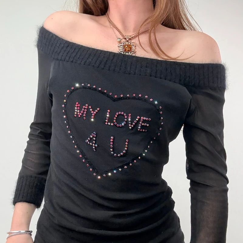 Blumarine Mesh Mohair Slouchy Top